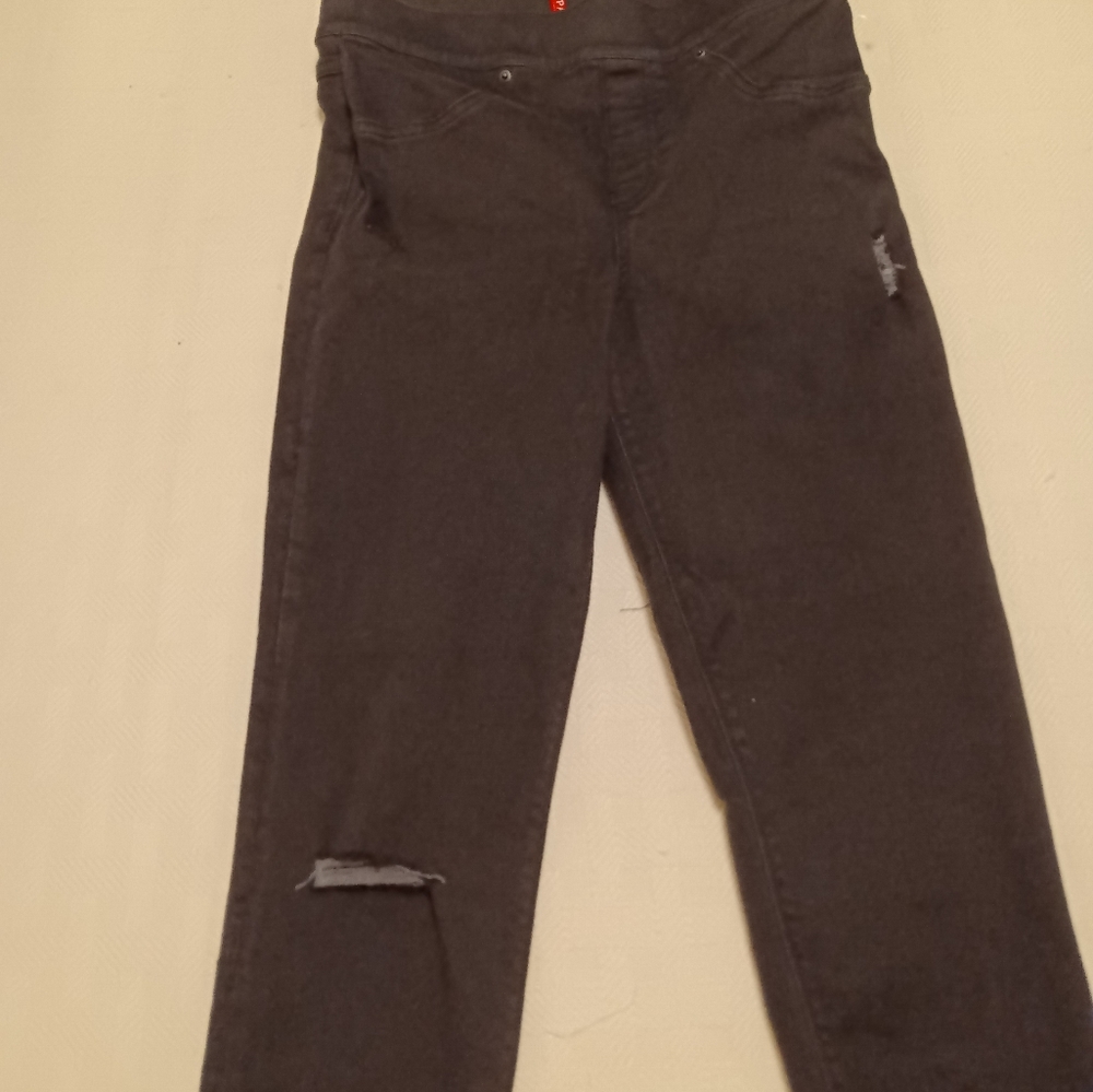 Spanx Vintage Black Distressed Ankle Jean Leggings Size S - Picture 11 of 11